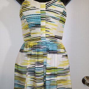 Nordstrom Delvin Strapless Yellow/Tri-Color Dress